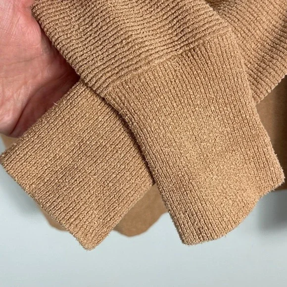 Free People Taupe Ottoman Slouchy Tunic Sweater Dress Size Large Knit Bohemian - Picture 7 of 13